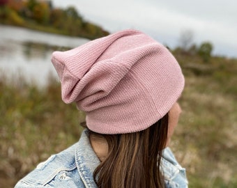 Collection Automne/Hiver: Bonnet Slouch / chapeau rose slouchy / chapeau slouchy adulte / bonnet rose blush / bonnet rose / chapeau slouchy pour enfants - Blush Pink