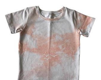 top/ modern Shirt/ summer t-shirt/ trendy clouds top/ clouds kids tee /rounded bottom/ pink short sleeve / baby tee/ basic Clouds T-shirt