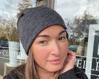Fall winter collection- Slouch Beanie/ slouchy beanie/ black hat/  slouchy hat/ black adult beanie/ baby boy hat/ navy slouchy hat - Black