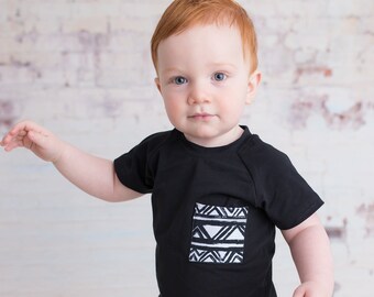 top/ Raglan Shirt/ summer t-shirt/ raglan tee/ black raglan/ raglan/ monochrome T shirt/ baby raglan/ boy t-shirt/ aztec t-shirt/ - Aztec