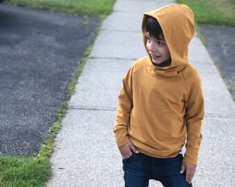 gold hoodie Sweater/ Hoodie/ boy sweater/ girl hoodie/ Mustard raglan Hoodie/ Toddler hoodie/ baby raglan/ unisex hoodie - Mustard Hoodie