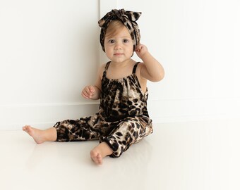 leopard romper baby