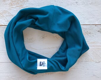 Teal Infinity Scarf / baby scarf / Toddler infinity scarf / summer infinity scarf/ Kids infinity scarf/ modern scarf Baby scarf - Teal