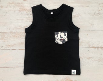 top/ modern Shirt/ summer t-shirt/ trendy black top/ kids tank top / toddler tank top/ black tank top/ baby tee/ t-shirt-  Mickey