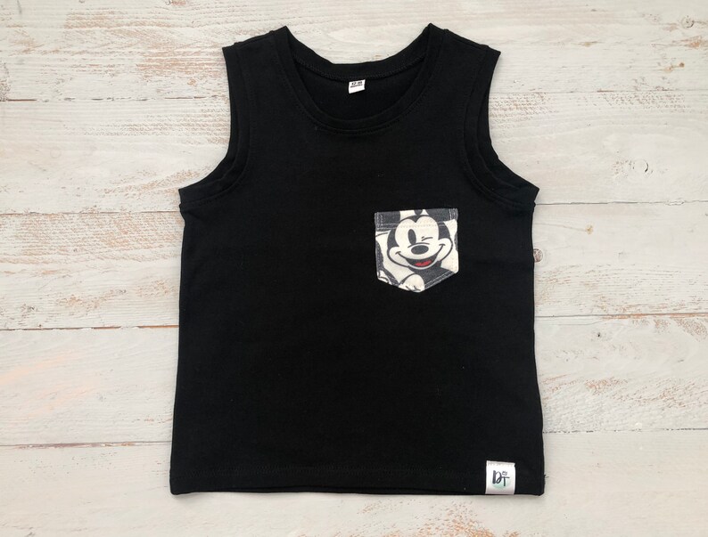 top/ modern Shirt/ summer t-shirt/ trendy black top/ kids tank top / toddler tank top/ black tank top/ baby tee/ t-shirt Mickey image 1