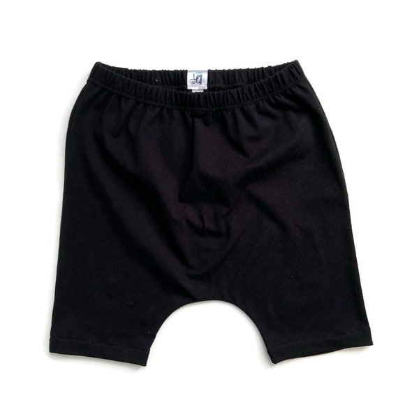 Sarouel/ shorty sarouel/ short noir/ short bébé garçon/ short noir garçon/ short tout-petit/ short bébé - Noir