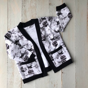 baby jongen vest / peuter vest / herten vest / gebreide vest / baby trui / mosterd gebreide vest / monochroom vest Herten afbeelding 8