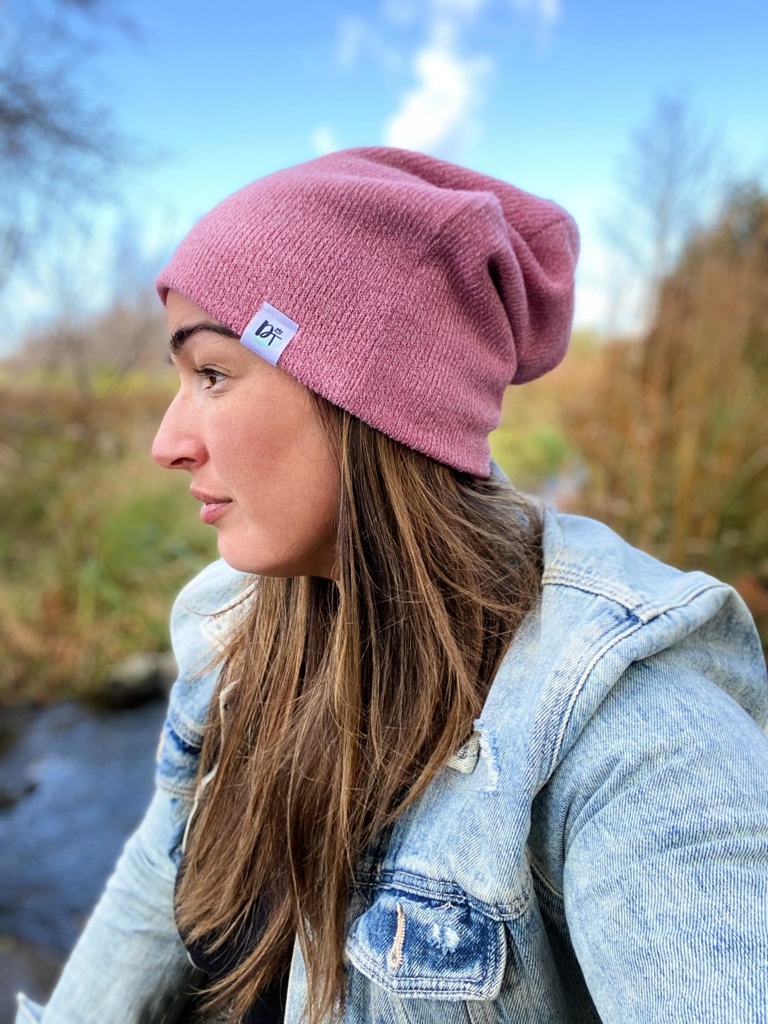 Fall/winter Pink Slouch Beanie/ Baby 