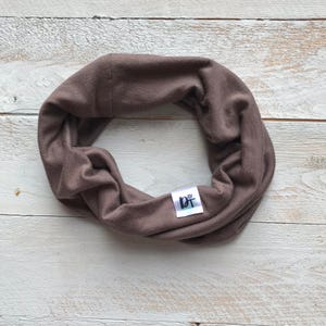 Infinity Scarf/ loop scarf/ brown scarf/ toddler scarf/ baby scarf/ kids scarf/ stars infinity scarf/ Taupe scarf/ modern baby scarf Taupe image 3