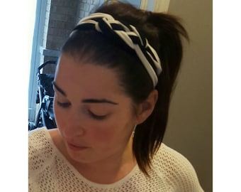 Striped Sailor Knot Headband – Black and White Celtic Knot