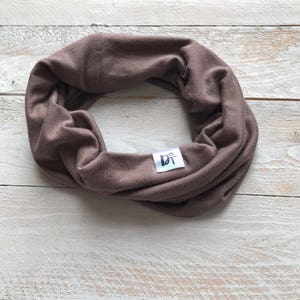 Infinity Scarf/ loop scarf/ brown scarf/ toddler scarf/ baby scarf/ kids scarf/ stars infinity scarf/ Taupe scarf/ modern baby scarf Taupe image 4