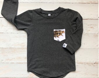 top/ modern Shirt/ summer t-shirt/ grey shirt / Dark Grey Top /rounded bottom/ modern kids top/ baby tee/ boy t-shirt/ t-shirt- Bears