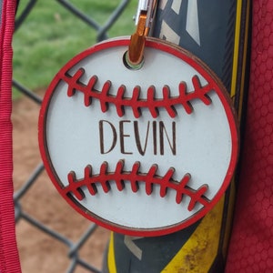 Custom Engraved Baseball Tag - Back to School - Baseball Season - Traveling Teams - 4" Round - Personalized Tag