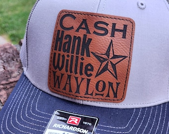 Cash Hank Willie Waylon - Navy & Grey Richardson 112 Trucker Hat - Great For Country Music Fans, Nashville Bachelor Parties, Unique Guy Gift
