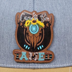 UV Printed Wild Spirit Unleashed Hat Patch, Faux Leather