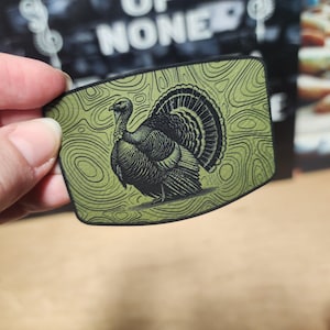 Turkey Design Trucker Hat Patch, Laser Engraved Leatherette
