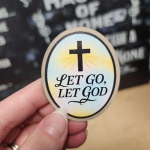 Let Go Let God Iron On Hat Patch, UV Printed Leather