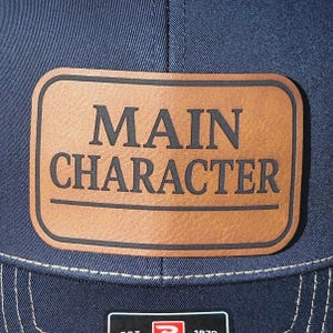 Main Character Iron On Patch For Hats, Laser Engraved