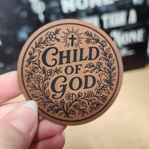 Child Of God Hat Patch, Precision Laser Engraved Leather