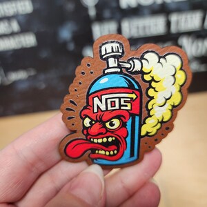 Nitrous Oxide Rage Face Iron On Hat Patch, UV Printed Leather