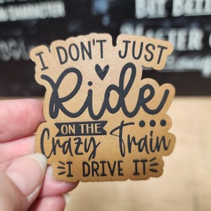 Crazy Train Drive Hat Patch, Precision Laser Engraved Leather