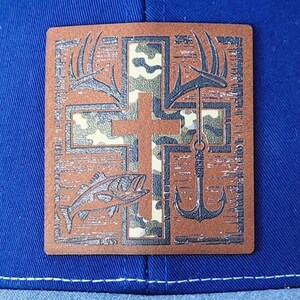 Faith, Nature, And Adventure Leatherette Hat Patch, UV Printed