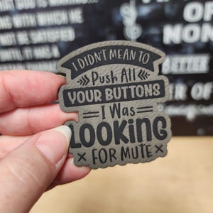 Engraved Button Pusher Hat Patch, Faux Leather
