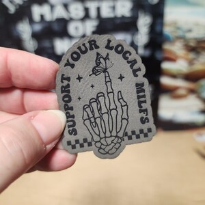 Support Your Local MILFs Hat Patch, Laser Engraved Leatherette