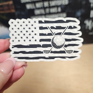 Patriotic Golf Flag Iron On Patch For Hats, Laser Engraved