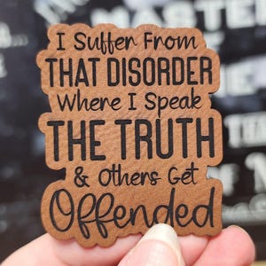 Offended Humor Cap Patch, Laser Engraved Leatherette