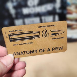 Components Of A Firearm Leatherette Hat Patch, Laser Engraved