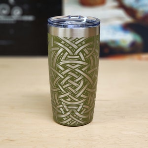 Celtic Knot Engraved Tumbler - 20 oz Stainless Steel Drinkware