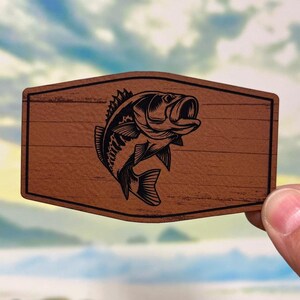 Catch Of The Day Bass Leatherette Hat Patch, Laser Engraved