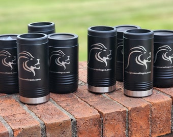 Engraved Logo Can Cooler: Stainless Steel, Bulk Business Swag