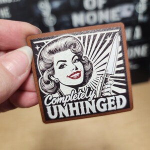 UV Printed Completely Unhinged Faux Leather Hat Patch