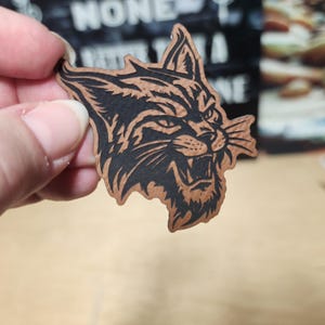 Wildcat Hat Patch, Precision Laser Engraved Leather