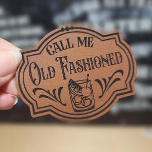 Call Me Old Fashioned Trucker Hat Patch, Laser Engraved Leatherette