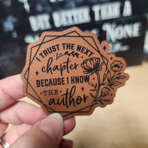 Trust The Next Chapter Baseball Cap Patch, Laser Engraved Leatherette