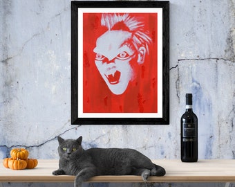 Red Vampire The Lost Boys A4 Sized Print. 1980's Cult Film Gifts.