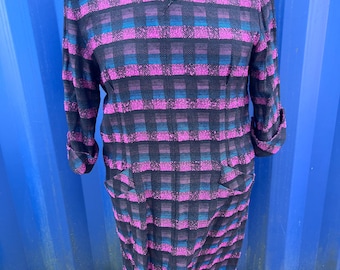 Makyta Luxus Vintage Midi Dress. Pink, Blue and Black. Fits a 12-14.
