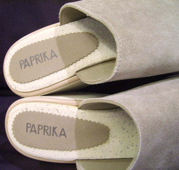 PAPRIKA Brand Cork Wedge Heel Open-Toe KHAKI TAUP… - image 6