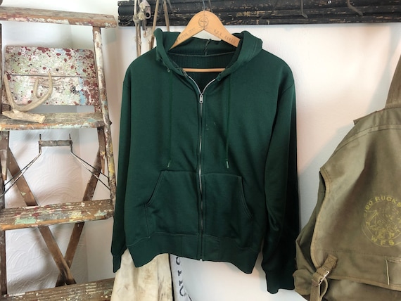 70s waffle zip up hoodie | thermal hoodie medium