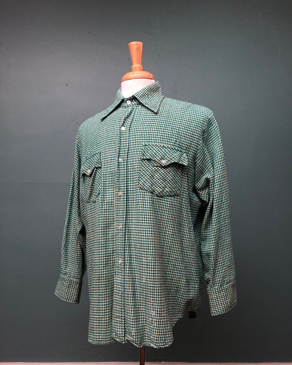 Vtg green flannel 70s jcpennys