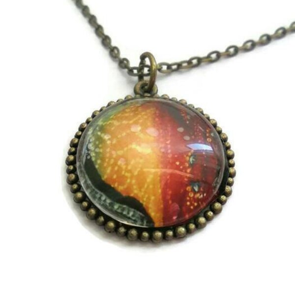 Afrikaanse cabochon ketting hanger, bronzen boho Kerstcadeaus, ketting uitverkoop.