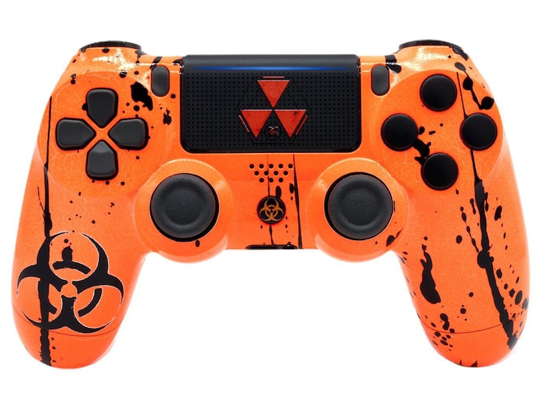 Toxic Orange Custom PS4 Rapid Fire Modded Controller for COD games All Games (CUH-ZCT2) - Infinity Warfare, Destiny and more
