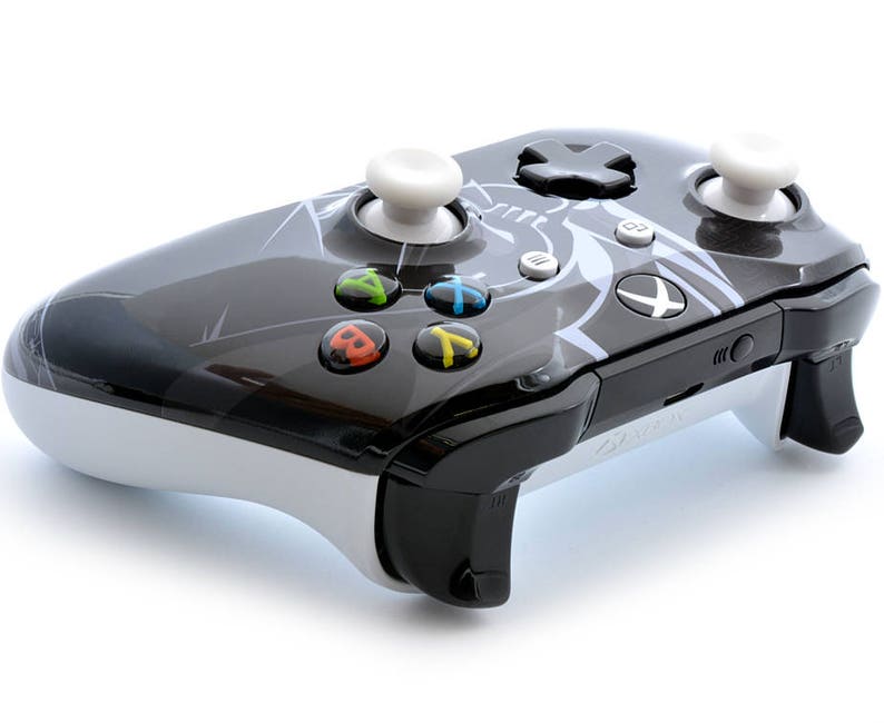 with 3.5 jack Black Warrior Xbox One S UN-MODDED Custom Controller Unique Design