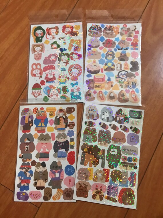 Kawaii Bears Sticker Sheets Etsy