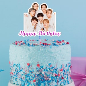 BTS Party Cake Topper PDF Instant Download Printable Birthday Party