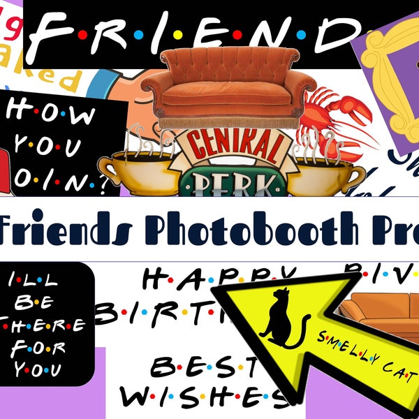 Friends TV Show Photobooth Props PFD Printable Instant Download