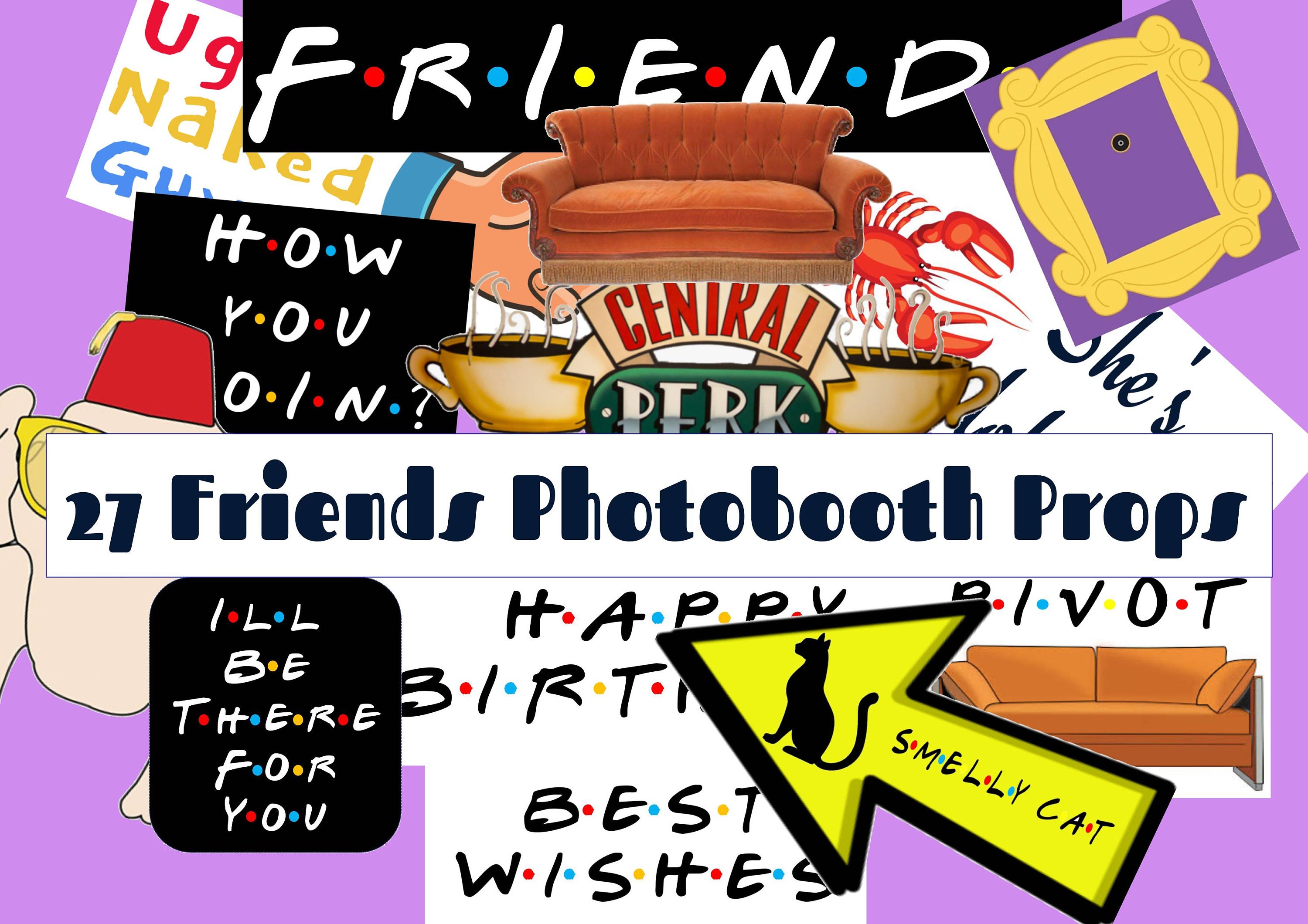 Friends TV Show Photobooth Props PFD Printable Instant Download Etsy